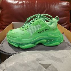 Balenciaga women's triple s clear sole sneakers "fluo green" for Sale in Glendale, CA -