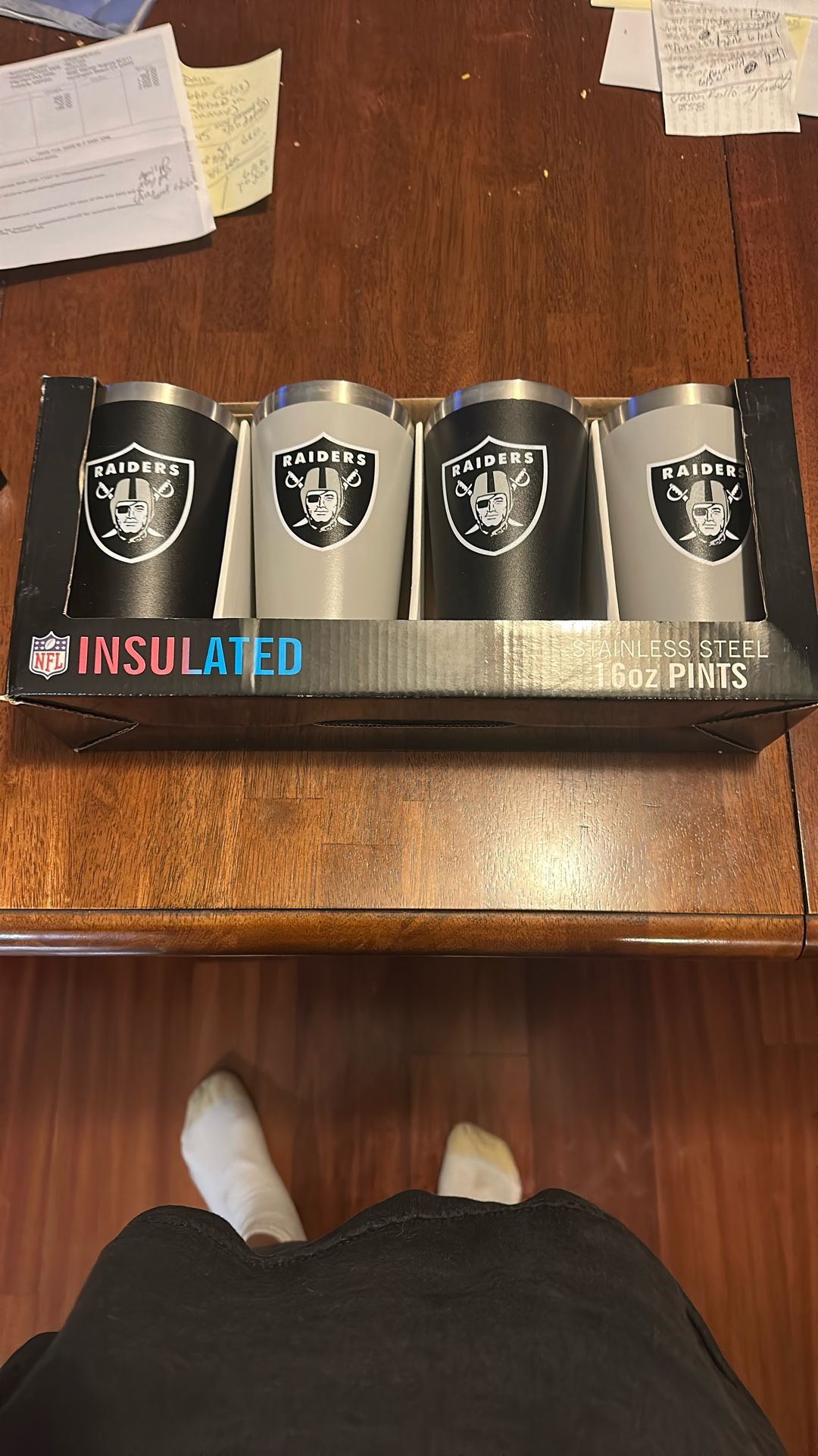 Raiders Stainless Steel Pint Cups