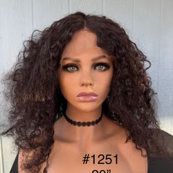 New 20” Human Hair  Wig  Water Wave