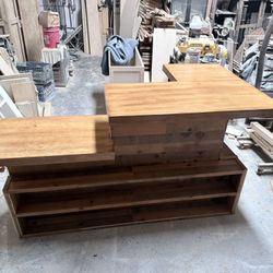 Bar counter From reclaimed Wood Base , Tops are New