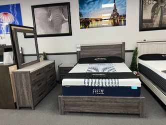 4PC Gray Queen Bedroom Set