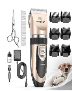 oneisall Dog Clipper Low Noise, Dog Grooming Kit with Rechargeable, Pet Shaver Cordless Electric Quiet Hair Clipper Set for Dogs Cats