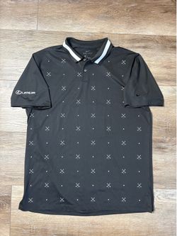 NIKE & LEXUS DRY-FIT GOLF POLO SHIRT MENS MULTICOLOR BLACK SIZE LARGE