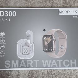 D300 8-in-1 Smart Watch, Ear Buds, & *8 Wrist Straps* *Brand New in Box