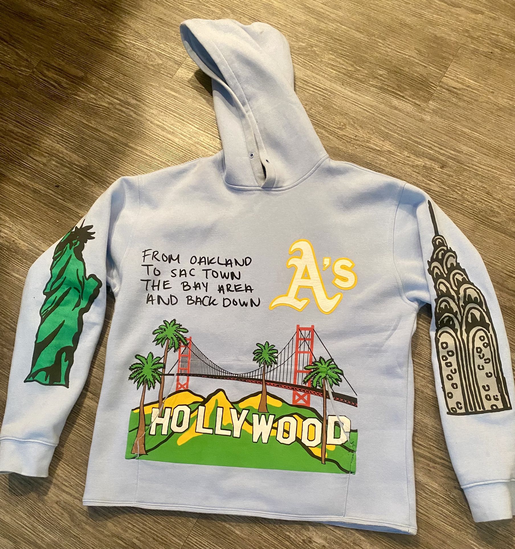 Homme + Femme CALI TO NYC HOODIE- SKY BLUE 