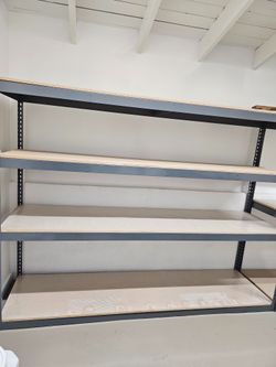 Garage Shelving 96 in W x 24 in D Steel Rivet Rack 4 Tier Similar to Uline Stronger Than HomeDepot Lowes And Costco Delivery Available