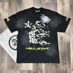 Hellstar Green and Black Graphic T-Shirt