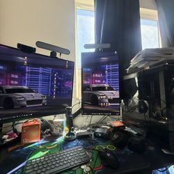 FULL Gaming / Streaming Setup – iBUYPOWER Y40 PC, 2 Monitors, Elgato, SteelSeries, Desk Included