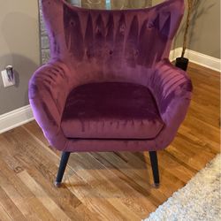 Purple Wing Chairs For Sale - Danney Velvet Wingback Chair