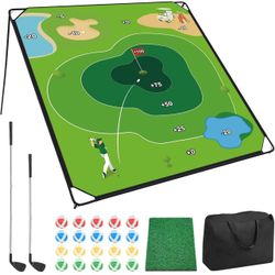 Golf Chipping Game Set, 71"x71" Large Sticky Golf Game, Outdoor Indoor 