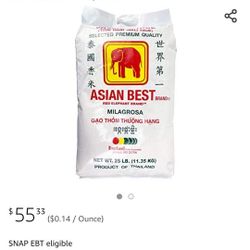 Asian Best Jasmine Rice, 25 Pound

