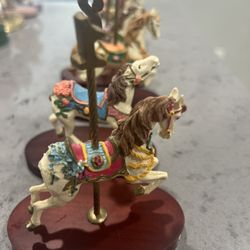 Collection Of Miniature Carousel Porcelain Horses