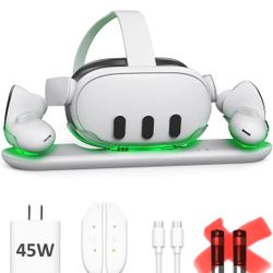 D.Gruoiza VR Charging Station with 45W USB-C Charger for Oculus/Meta Quest 3