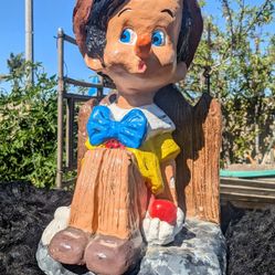 Vintage Ceramic Hand Painted Pinocchio Bookend Figurine