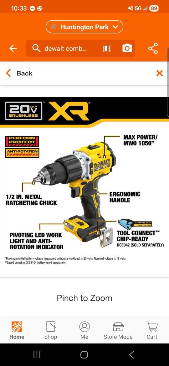 Dewalt 20v XR Hammer Drill 
