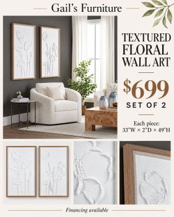 Texture floral wall art - set of Two $699