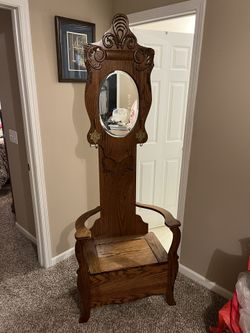 Vintage Oak Hall Tree