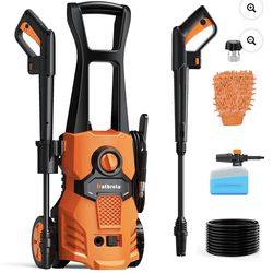 1500W Electric Pressure Washer with Adjustable Nozzle Angle, Portable High Pressure Washer Cleaning Machine for Cars, Driveways, Fences, Patios, Home 