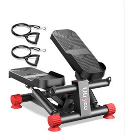  Stair Stepper For Home Workout, 330LBS Hydraulic Stepper With LCD Monitor & Resistance Bands, Compact Under Desk Stepper With Real-Time Calorie Track