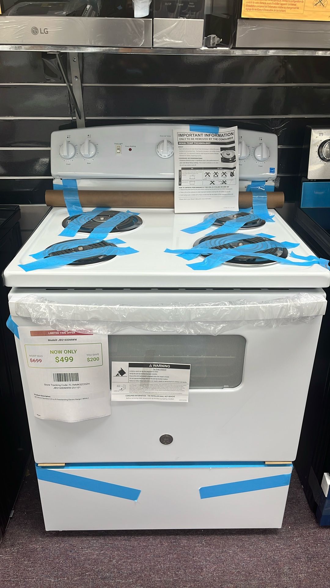 Stove White New Open Box 1 Year Warranty 