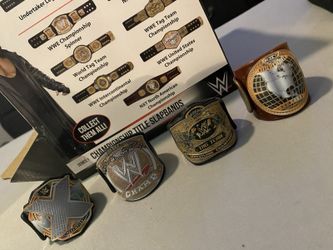 WWE Championship Title Slapband Belts Slap Bracelet Series 1 Set Of 4