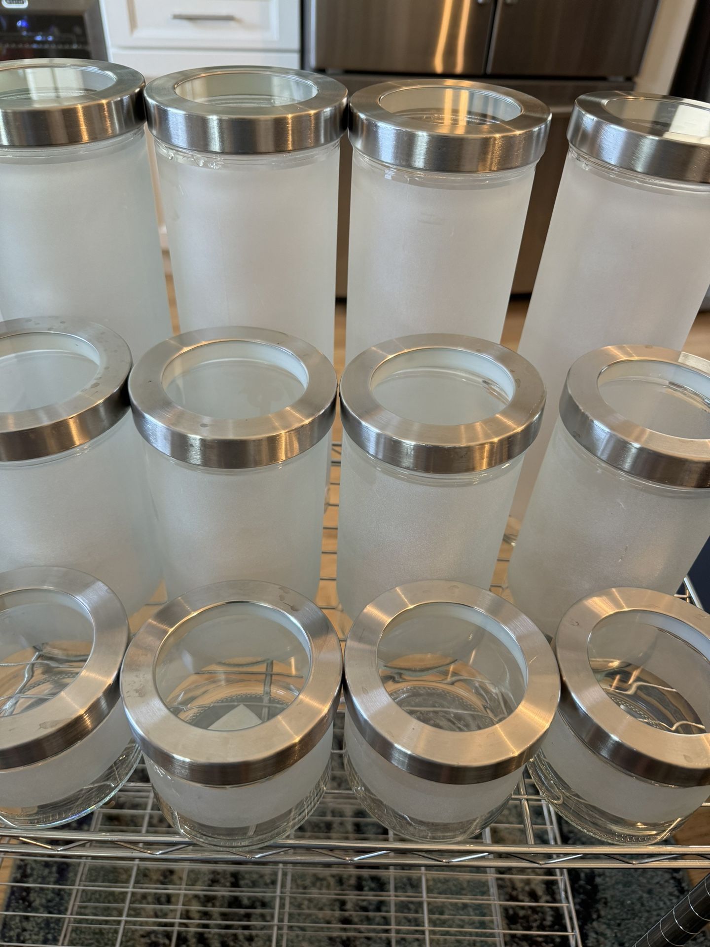 IKEA DROPPAR frosted Glass Jars
