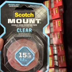 1 in. x 1.60 yds. Clear Indoor Permanent Double-Sided Mounting Tape 