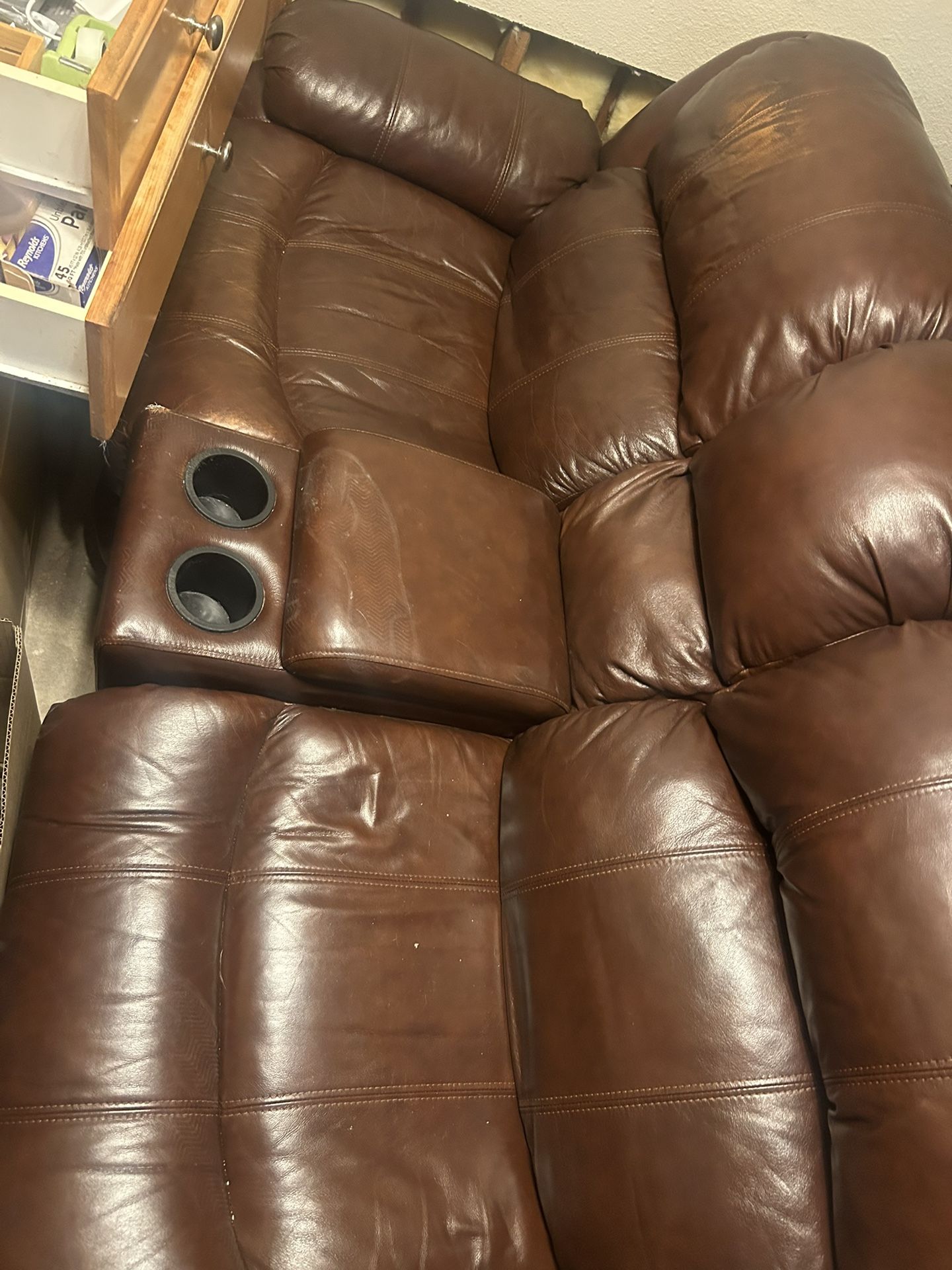 Leather Reclining Love Seat