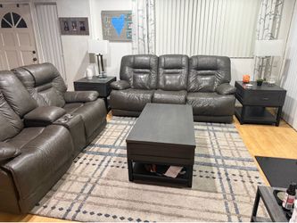 REAL Leather 3-person Recliner - works perfectly