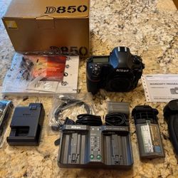 Nikon D850 DSLR USA Model + MB-D18 Grip, EN-EL18, MH-26a, Fully Serviced