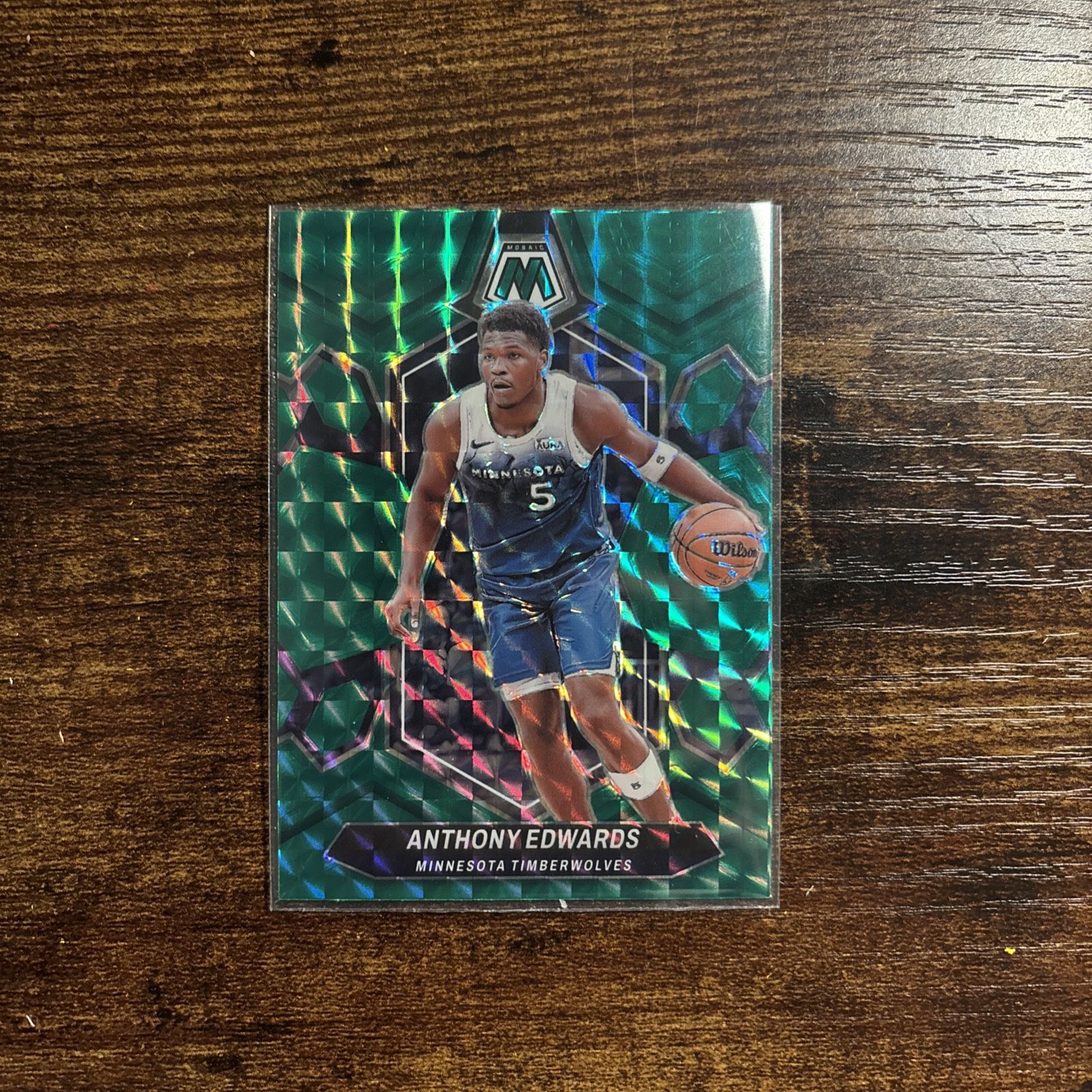 2023-24 Mosaic Green Mosaic Prizm #33 Anthony Edwards