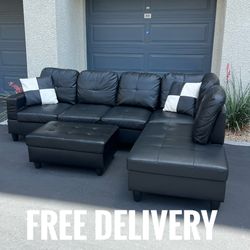 New! Modern Sectional Couch W/Lift Up Storage Ottoman 