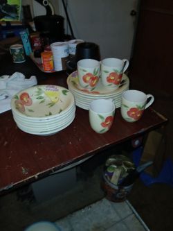 Plates  Bowls Coffee Cups All Matching 