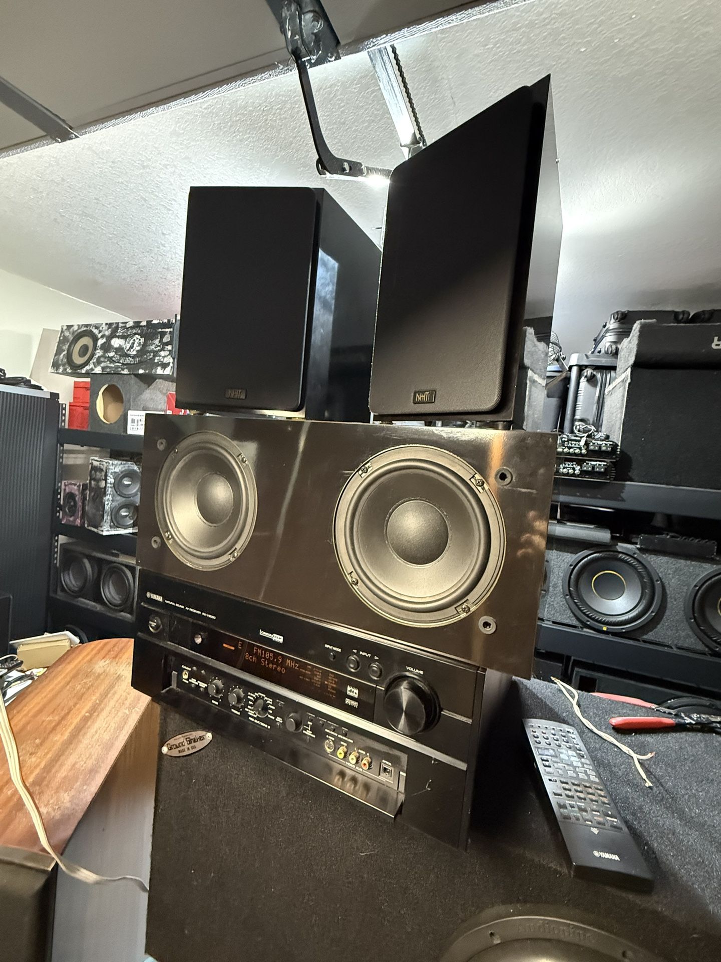 Early 2000’s Yamaha Rx-v3000 High Power Receiver With NHT Speakers And Sub 