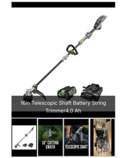 EGO Power+ 56V 16-inch Telescopic Shaft String Trimmer with 4.0Ah Battery and Charger