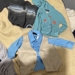 Boy Toddler ,sz  18m Cute Sweaters/ Long Sleeve Dressy Shirt $6 All Hanford 