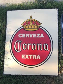 Anunció de cerveza de lamina. Metal beer sign.