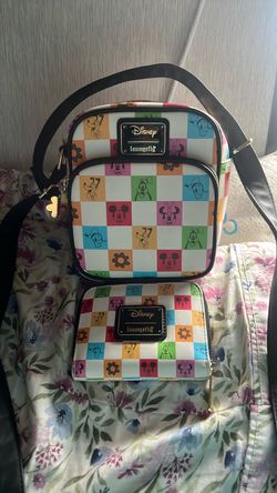 Loungefly Disney Checkered Mini Bag and Wallet Set
