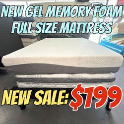 NEW GEL MEMORY FOAM FULL SIZE MATTRESS