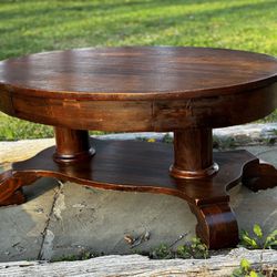 Antique Coffee Table: Empire Style 