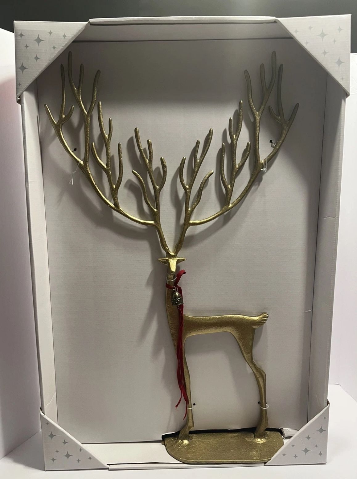 Aldi Merry Moments Sculpted Gold Dramatic Reindeer Large 26”