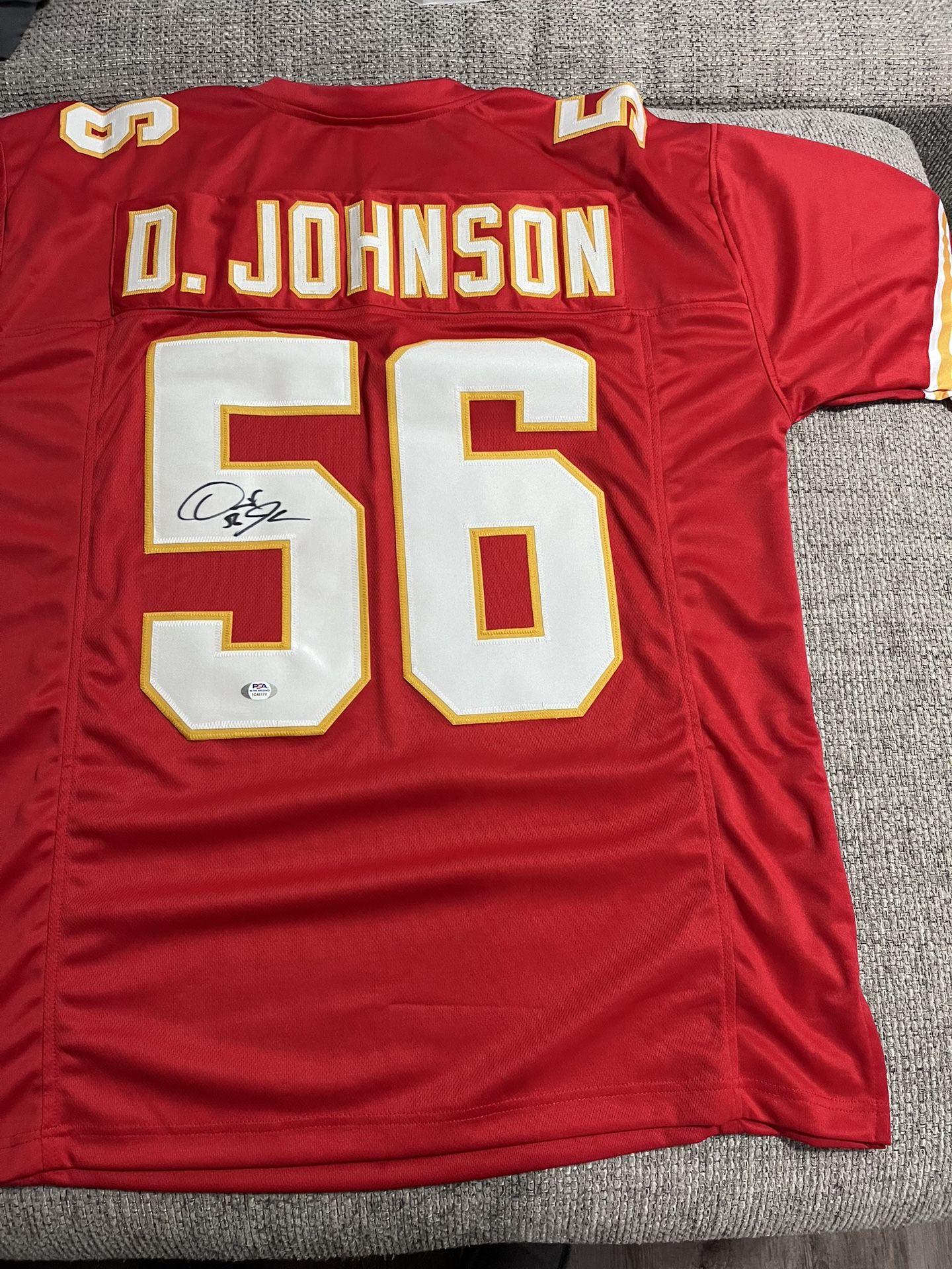 Derrick Johnson Signed Autograph Custom Jersey With PSA COA (sticker Only) - Chiefs