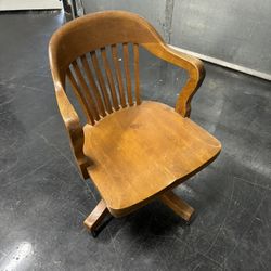 Vintage Antique Early 20th Century Wooden Desk Chair