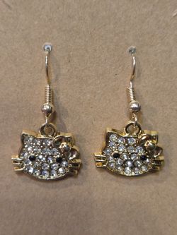 Goldstone Hello Kitty Dangle Earrings