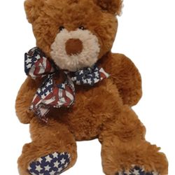 Ty Beanie Classic Bear Flags American Patriotic Stars Stripes 13" 2006. Pre-Owned 