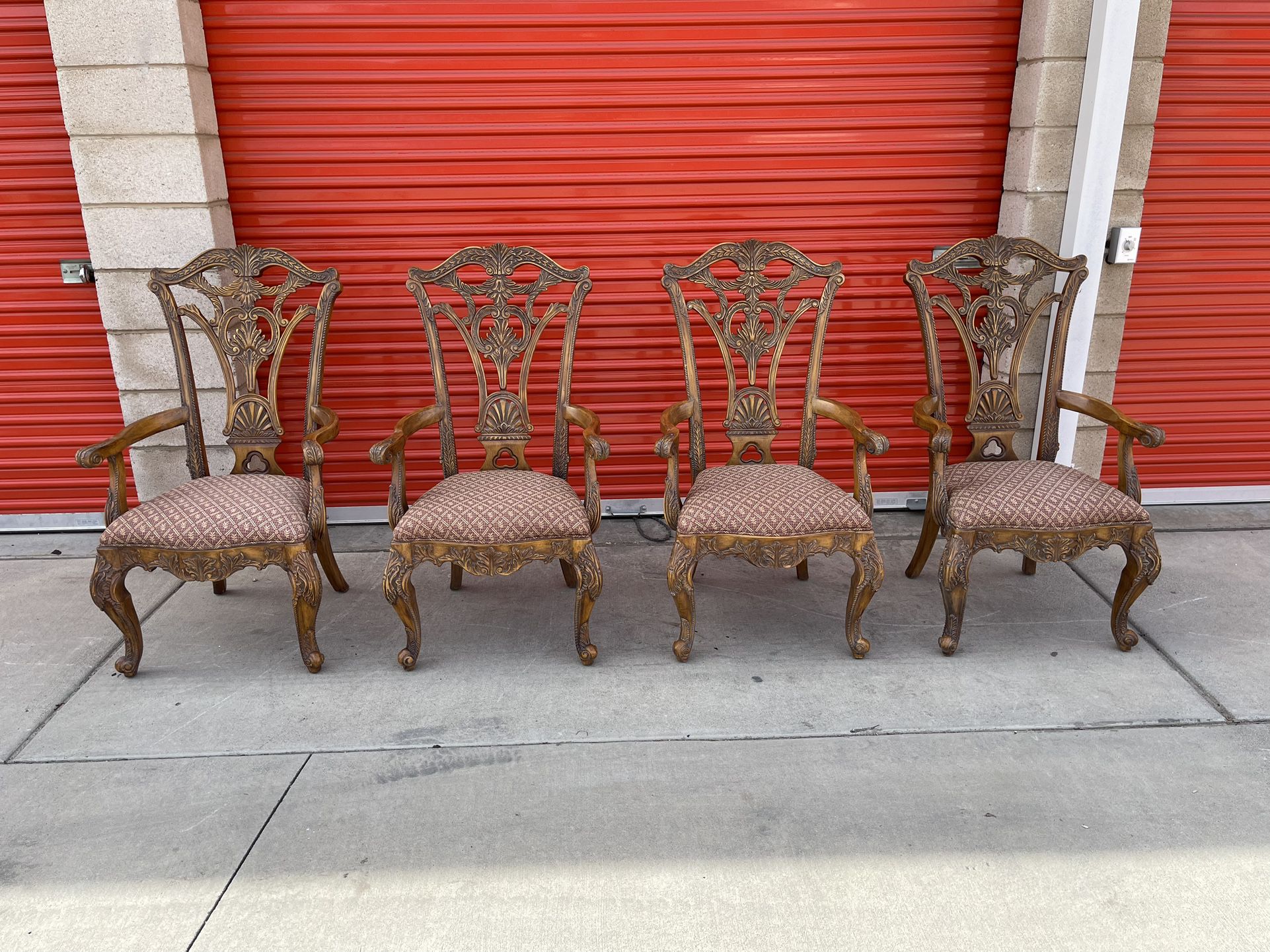 Antique Arm Chairs Chippendale. Set of 4