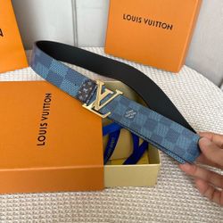 Louis Vuitton Blue Belt With Box New 