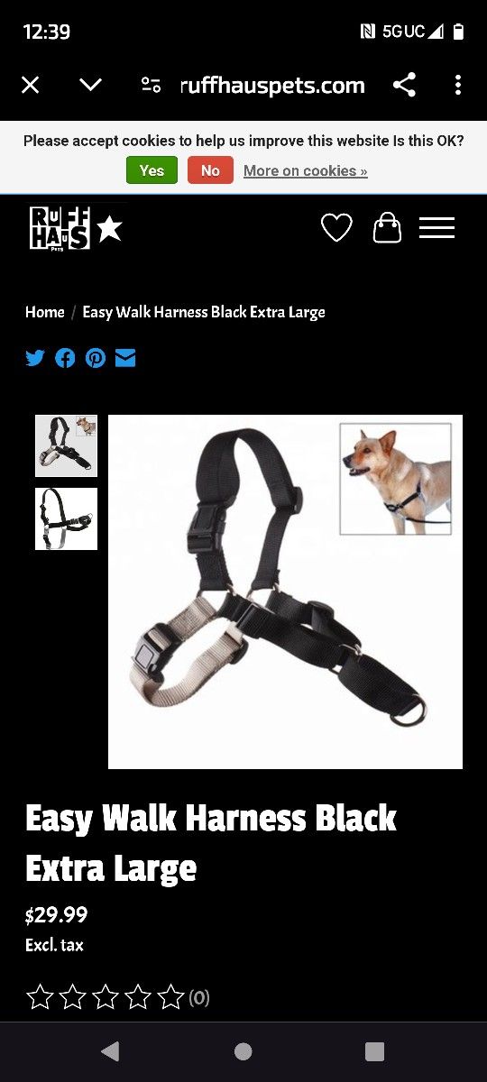 Black And Gray, Medium, Easy Walk, Trainers, Dog Harness