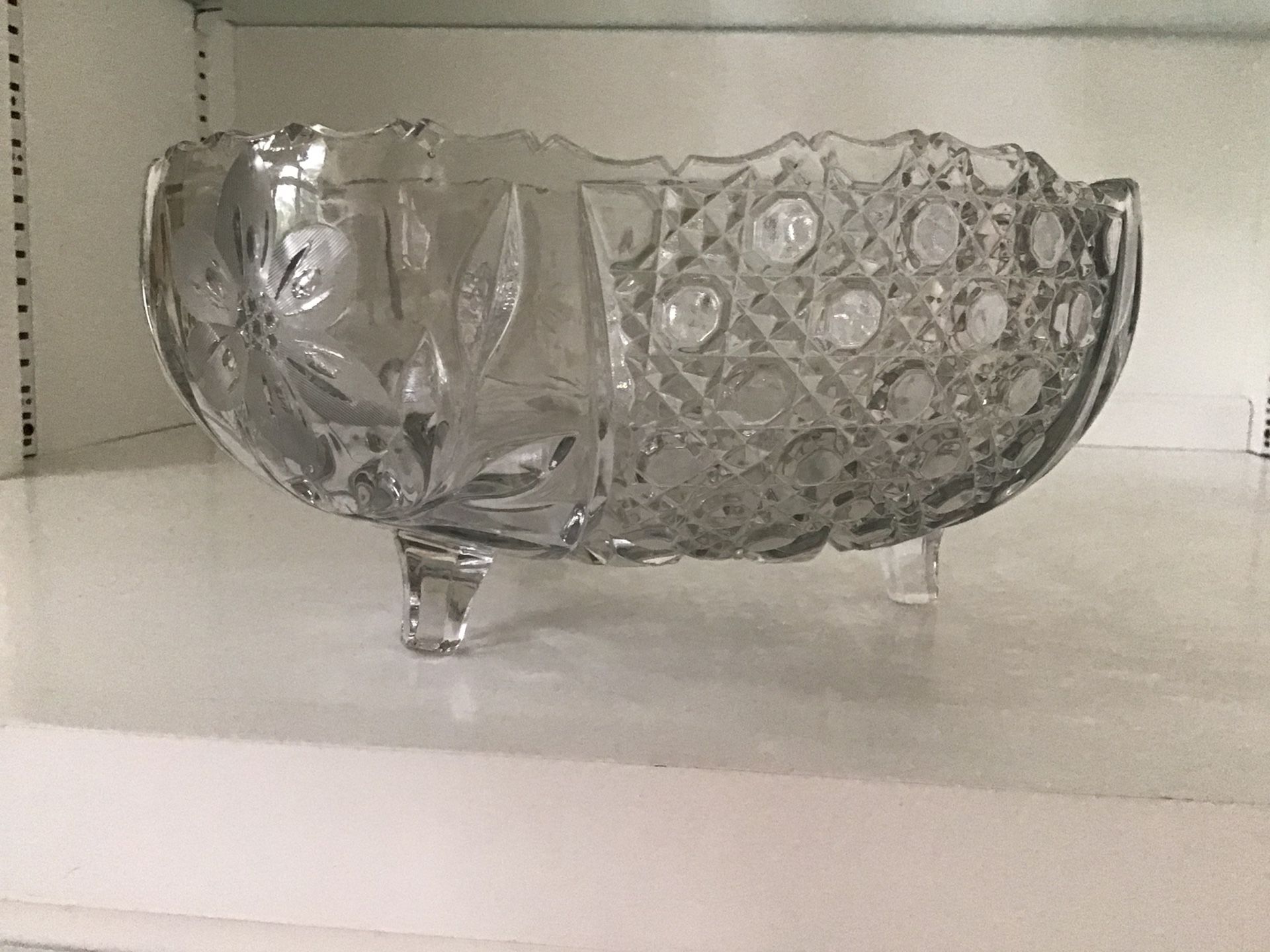 Crystal Bowl, Large, Footed, Beautiful Wedding or Birthday Gift!