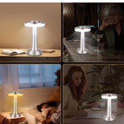 Set of 8 LED Portable Cordless Table Lamp with Touch Sensor 3 Color Stepless Dimming Rechargeable Battery up to 15 Hours Cordless Lamp Table Light Wir